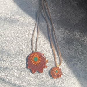 🧿Third Eye Pinecone crushed malachite set